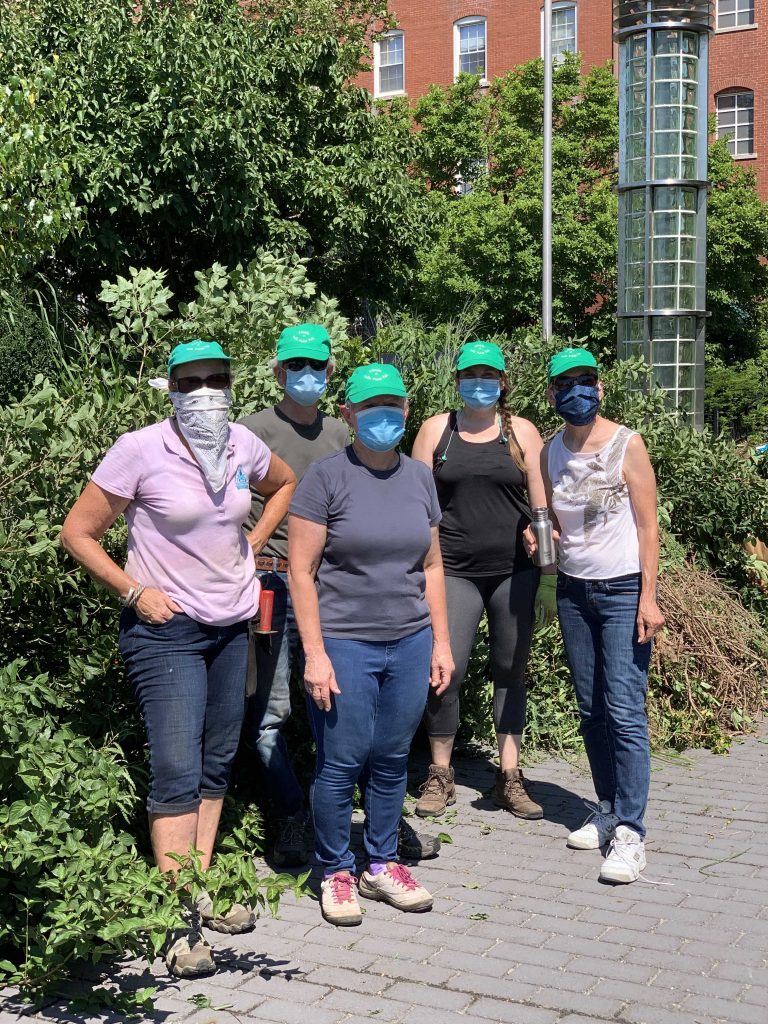 Adopt-A-Spot volunteers after a Saturday morning in the park, summer 2020